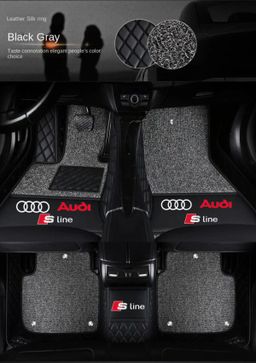 TAPIS 9D LUXURY-AUDI  (noir/noir)+ mokitte GRIS