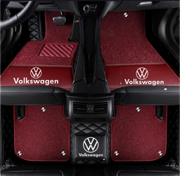 TAPIS 9D LUXURY-VOLKSWAGEN  (noir/noir)+ mokitte rouge 