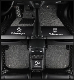 TAPIS 9D LUXURY-VOLKSWAGEN  (noir/gris)+ mokitte gris 