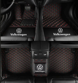 TAPIS 8D plus LUXURY-VOLKSWAGEN  (noir/rouge) 