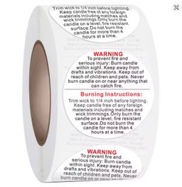 Etiqueta adhesiva de Advertencia para velas. 