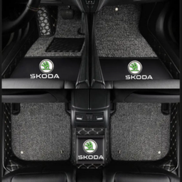 TAPIS 9D LUXURY-SKODA  (noir/gris)+ mokitte gris 