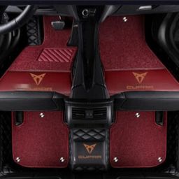 TAPIS 9D LUXURY-cupra  (noir/noir)+ mokitte rouge 