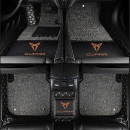 TAPIS 9D LUXURY-cupra  (noir/gris)+ mokitte gris 