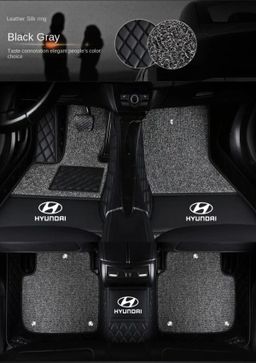 TAPIS 9D LUXURY-hyundai (noir/noir)+ mokitte gris