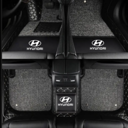 TAPIS 9D LUXURY-hyundai (noir/gris)+ mokitte gris 