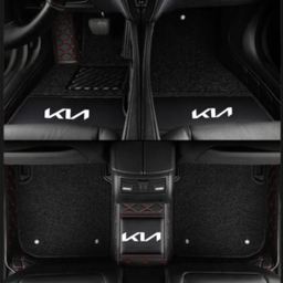 TAPIS 9D LUXURY-KIA (noir/rouge)+mokitte noir 