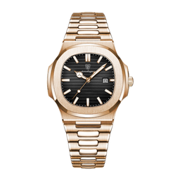 Poedagar Nautilus Rose Gold Black