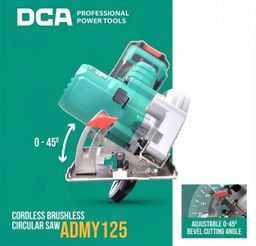 DCA CIRCULAR SAW CORDLESS BRUSHLESS ADMY125BM 2 Baterai 4Ah
