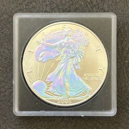 1 OZ American Silver Eagle 2005- Rainbow