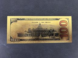 President Donald Trump Assassination Attempt 100 Dollars – 24K Gold Plated Collectible Note