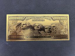 One Million Dollars Mount Rushmore – 24K Gold Plated Collectible Note