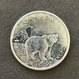 Grizzly Bear 2011 – 1oz .9999 Silver Coin | Canada Wildlife Series