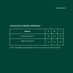 PREVENTA II: Chaqueta Ordre Imperiale, Borgoña