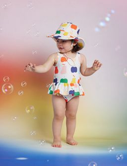 [PRE-ORDER] Sleeveless Frill Swimsuit (Tiny Orchard)