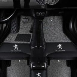 TAPIS 9D LUXURY-peugeot (noir/noir)+mokitte gris