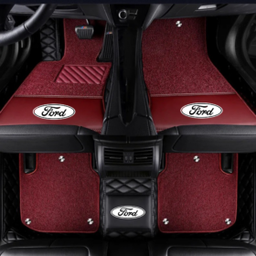 TAPIS 9D LUXURY-FORD (noir/noir)+mokitte rouge