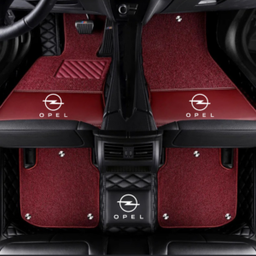 TAPIS 9D LUXURY-opel (noir/noir)+mokitte rouge