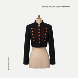 Chaqueta Impératrice, Negro/Borgoña