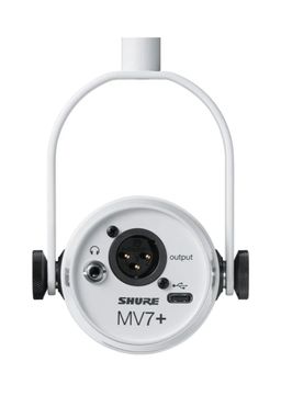 Shure MV7+ Podcast Microphone USB-C & XLR, White
