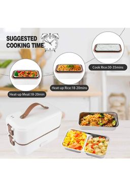 Lunch Box 800MI 2 Tier Portable Electric Food Warmer 
