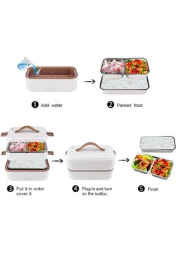 Lunch Box 800MI 2 Tier Portable Electric Food Warmer 