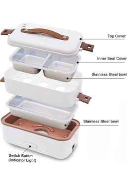 Lunch Box 800MI 2 Tier Portable Electric Food Warmer 