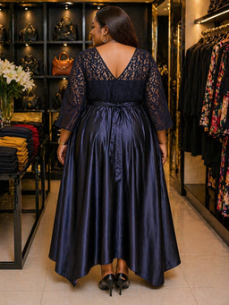 Luceez Hi-Low dress Blue EU58(US 58)