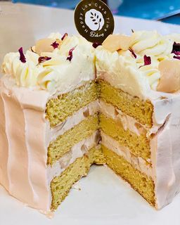 🍑🌹Lychee Rose Cake (alcohol free)