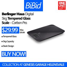Berlinger Haus 5Kg Tempered Glass Kitchen Scale - Carbon Pro 