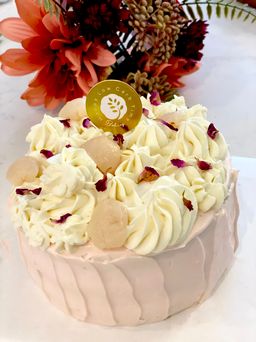 🍑🌹Lychee Rose Cake (alcohol free)