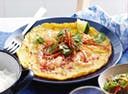Omelette with shrimps