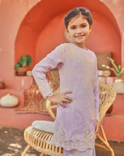 TIARA LACE KURUNG (KIDS) - PURPLE PINK
