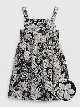 Floral Smocked Dress in black