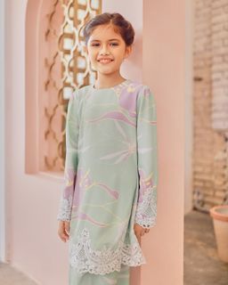 CARRA LACE KURUNG (KIDS) - MINT GREEN