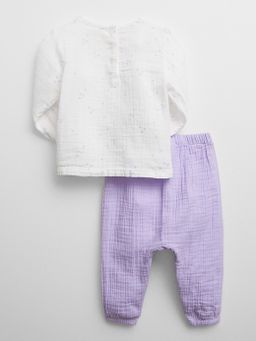 Gauze Two piece outfit in purple