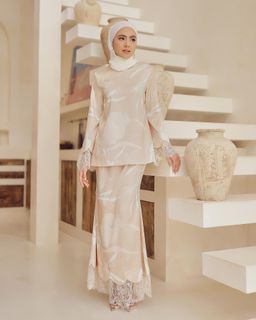  ALEEYA LACE KURUNG - CHAMPAGNE GOLD