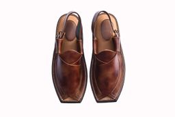 Zalmi Peshawari Chappal Pure Leather Handmade Double Sole Brown 