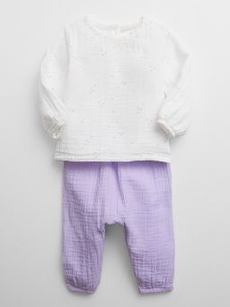 Gauze Two piece outfit in purple