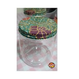 Plastic Cookies Bottles / Containers with Batik Green design lid cover