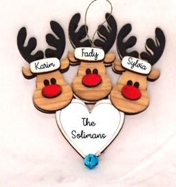 Personalized ornament - Reindeers
