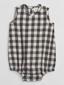 Gingham Romper in black