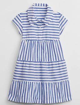 Stripe Tiered Shirtdress