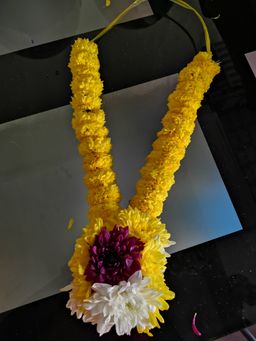 Yellow pom pom garland
