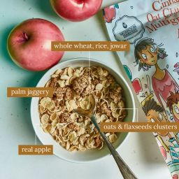 Breakfast Cereal - Cinnamon Oat Clusters & Multi-Grain Flakes With Apple