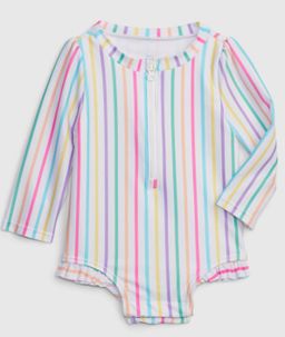 Rainbow Stripes Rash Guard one piece
