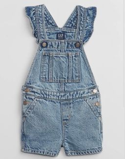 Denim Flutter Shortalls