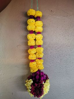Yellow pom pom garland