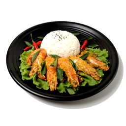 Salted egg Ocean Prawns Rice 咸蛋酱 海虾 饭