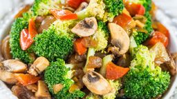 Stir fry broccoli with mix mushroom 